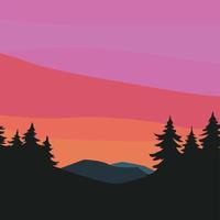 natural landscape illustration, mountain scenery vector