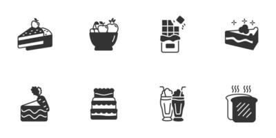 conjunto de iconos de postre. elementos de vector de símbolo de paquete de postre para web de infografía