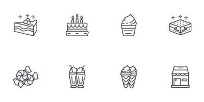 conjunto de iconos de postre. elementos de vector de símbolo de paquete de postre para web de infografía