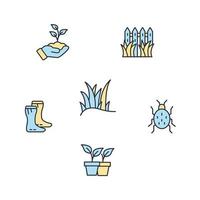 conjunto de iconos de jardinería. elementos de vector de símbolo de paquete de jardinería para web de infografía