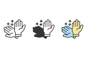 guantes iconos símbolo elementos vectoriales para infografía web vector