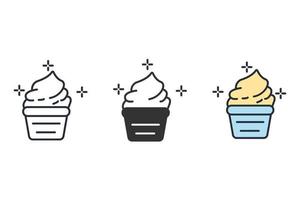 cupcake iconos símbolo elementos vectoriales para infografía web vector