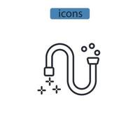 iconos de limpieza de desagües simbolizan elementos vectoriales para web infográfico vector