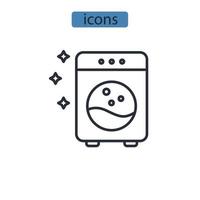 iconos de lavadora símbolo elementos vectoriales para web infográfico vector