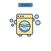 iconos de secadora de ropa símbolo de elementos vectoriales para web infográfico vector