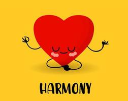 el concepto de armonía. corazón rojo. publicidad de cardiología. día de San Valentín.. vector