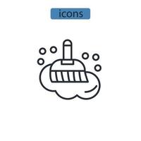 iconos de cepillo de limpieza símbolo elementos vectoriales para web infográfico vector