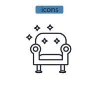 iconos de limpieza en seco de muebles símbolo de elementos vectoriales para web de infografía vector