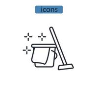 iconos de limpieza en húmedo simbolizan elementos vectoriales para web infográfico vector