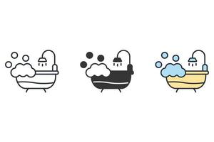 iconos de baño símbolo elementos vectoriales para web infográfico vector