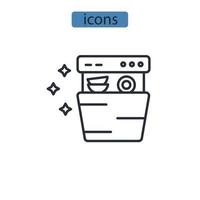 Dishwasher icons  symbol vector elements for infographic web