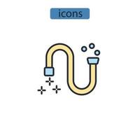 iconos de limpieza de desagües simbolizan elementos vectoriales para web infográfico vector