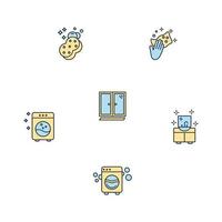 conjunto de iconos de limpieza de la casa. elementos de vector de símbolo de paquete de limpieza de casa para web de infografía