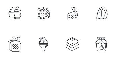 dessert icons set . dessert pack symbol vector elements for infographic web