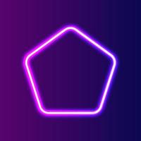 Futuristic Neon frame border. Purple neon glowing background vector