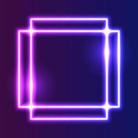 Futuristic Technology Retro Neon Frame Border. vector