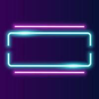 Futuristic Technology Retro Neon Frame Border. vector