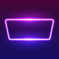Futuristic Neon frame border. Purple neon glowing background vector
