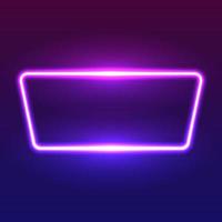 Futuristic Neon frame border. Purple neon glowing background vector