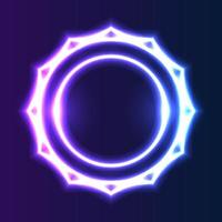 Futuristic Technology Retro Neon Frame Border. vector