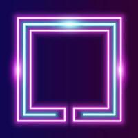 Futuristic Technology Retro Neon Frame Border. vector