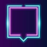 Futuristic Technology Retro Neon Frame Border. vector