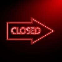 Closed Neon glowing arrow pointer on dark background. vector