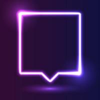 Futuristic Neon frame border. Purple neon glowing background vector