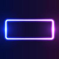 Futuristic Neon frame border. Purple neon glowing background vector