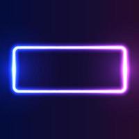 Futuristic Neon frame border. Purple neon glowing background vector