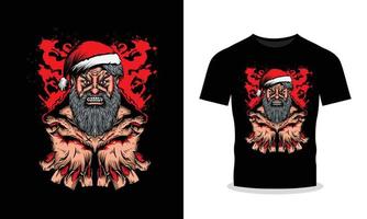 illustration of angry santa claus like a devil vector