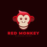 logotipo de la mascota del mono rojo vector