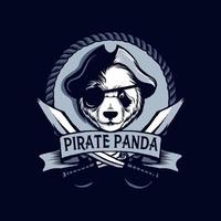 logotipo de panda pirata vector