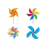 Paper windmill icon vector