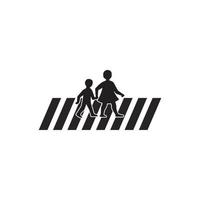 Human road crossing icon vector