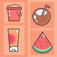 summer vacations icons vector