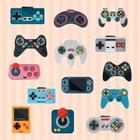 icons set video games control vector