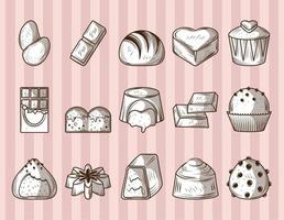 icons chocolate candies vector