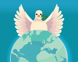 peace world and pigeon vector