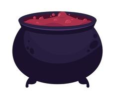 halloween witch cauldron vector