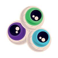 halloween colored eyeballs vector