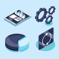 set of digital solutions vector