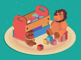 caja de juguetes para niños vector