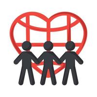 charity heart and people vector