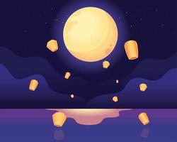 chinese moon festival event vector