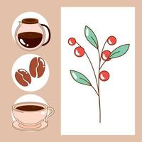 icon set coffee vector