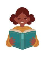 girl read a book vector