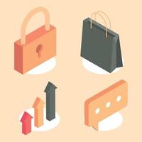 isometric online shopping vector