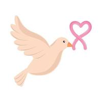 pigeon with ribbon peace vector