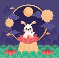 chinese moon festival design vector